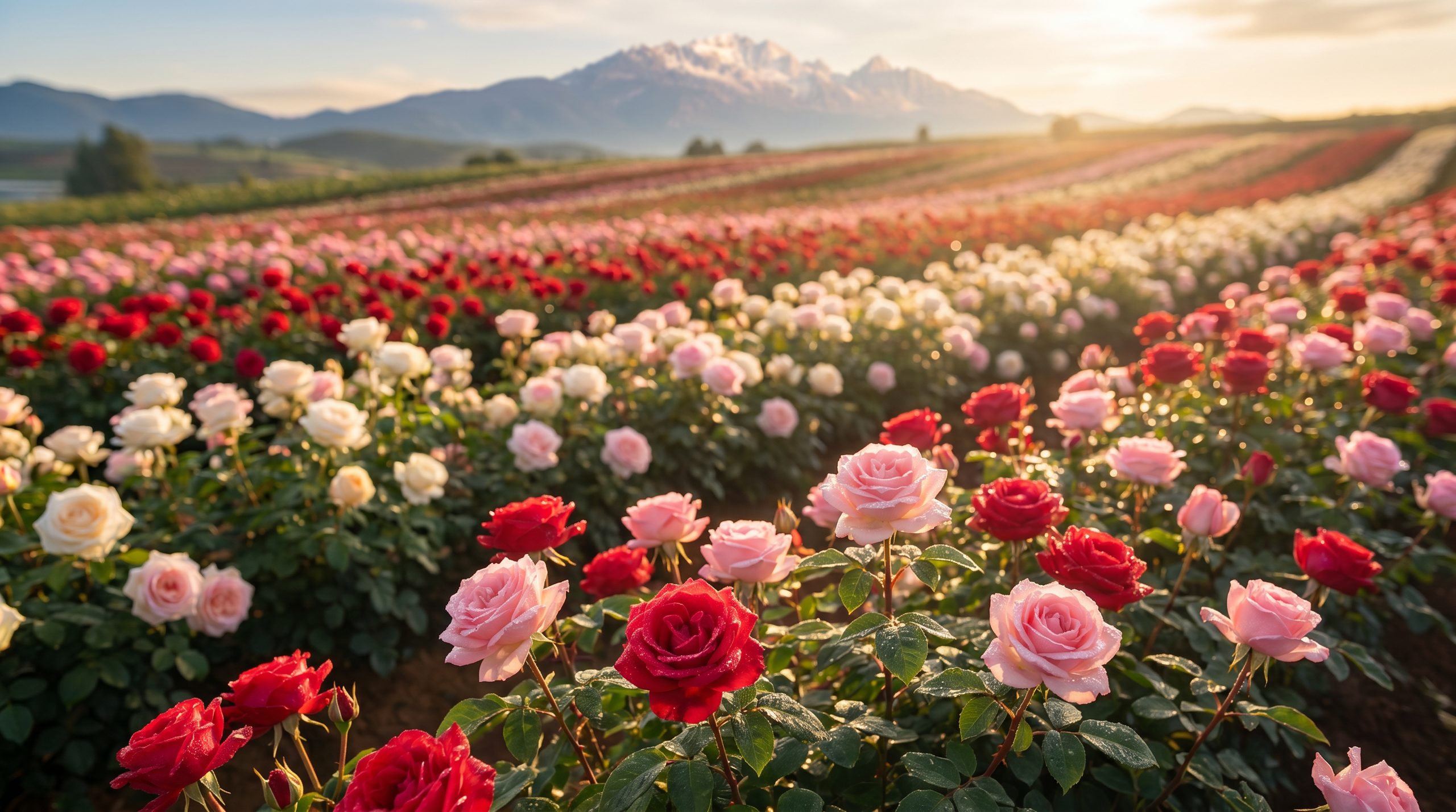 Os campos de rosas de Kunming
